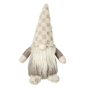 GONK IN LARGE CHECK FLUFFY HAT