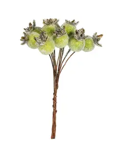 Green Frosted Berry Bunch – 10 Stems