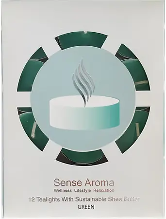 Green Unscented Tealights - 12 Pack