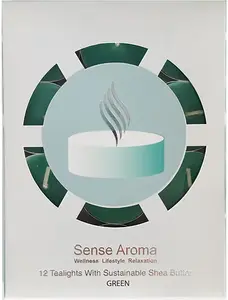 Green Unscented Tealights - 12 Pack