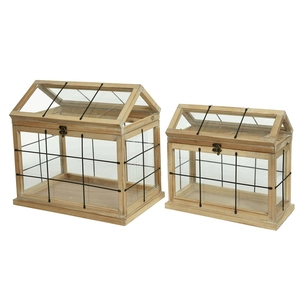 Greenhouse firwood w iron wire framework fsc 100% LARGE