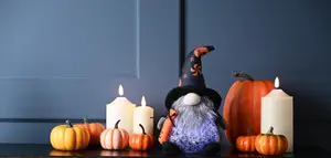 Halloween 26cm 2 Assorted Battery Operated Battery Operated Lit Sitting Witch Gonk - image 2