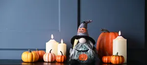Halloween 26cm 2 Assorted Battery Operated Battery Operated Lit Sitting Witch Gonk - image 3