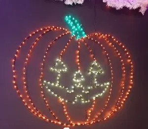 Halloween 49cm Lit Flashing Pumpkin Silhouette