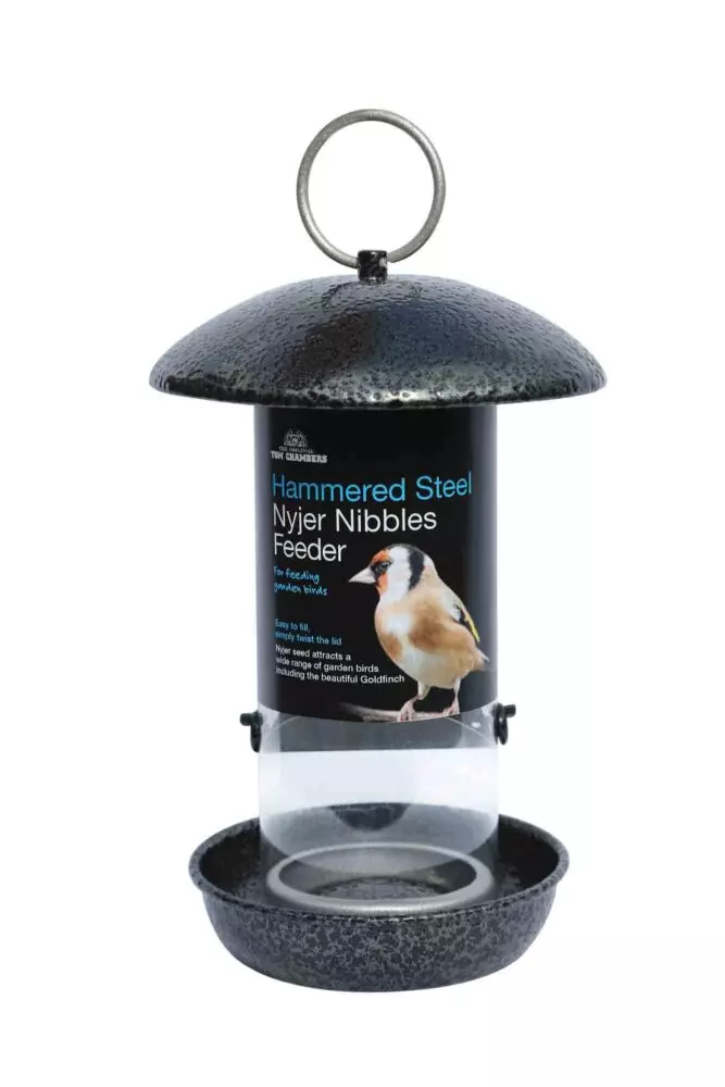 Hammered Steel Nyjer Seed Feeder from Pennells