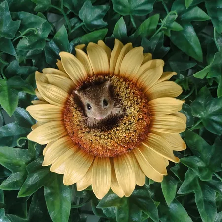Hanging Harvest Mouse/Red Sunflower - image 2