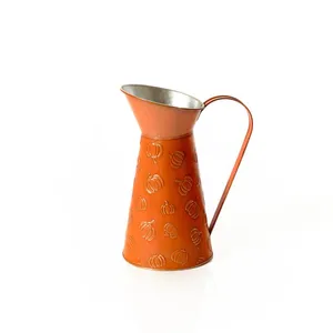 Harvest Home Embossed Pumpkin Metal Jug - image 1
