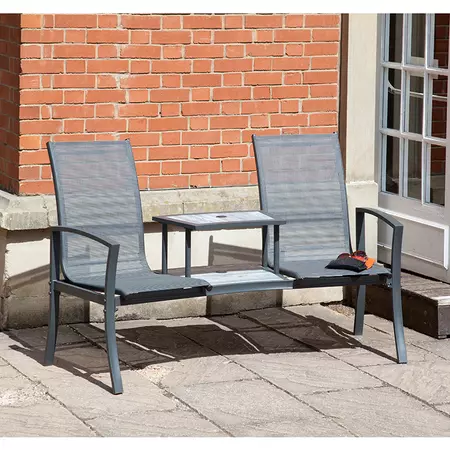 Havana Charcoal Duo Seat with Painted Glass