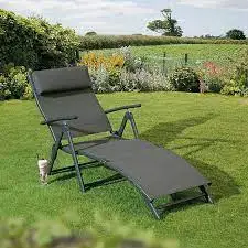 Havana Charcoal Sunlounger Textelene w/Pillow/Steel - image 1