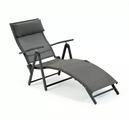 Havana Charcoal Sunlounger Textelene w/Pillow/Steel - image 2