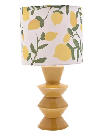 Hestia Ceramic Table Lamp With Lemon Print Shade
