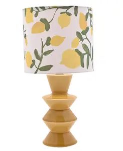 Hestia Ceramic Table Lamp With Lemon Print Shade