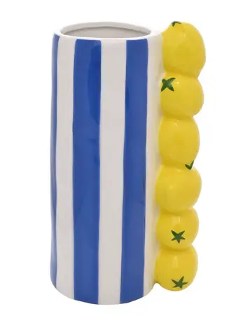 Hestia Lemon Vase With Blue Stripes - image 1