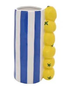 Hestia Lemon Vase With Blue Stripes - image 1