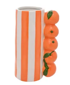 Hestia Orange Striped Vase - image 1
