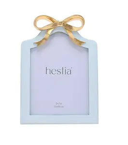 Hestia Soft Blue with Gold Ribbon Photo Frame - 5" x 7" - image 1
