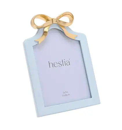 Hestia Soft Blue with Gold Ribbon Photo Frame - 5" x 7" - image 2