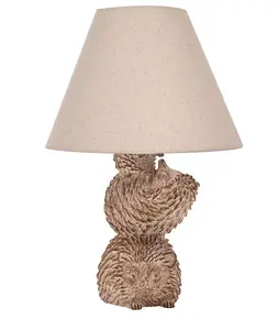 Hestia Wood Effect Resin Hedeghog Table Lamp - image 1