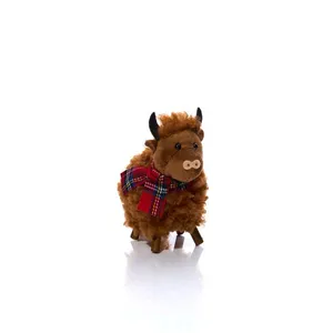 Highland Cow Standing With Tartan Scarf - image 1