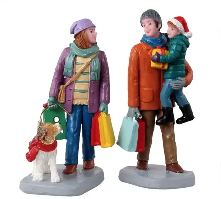 HOLIDAY SHOPPERS,  SET OF 2