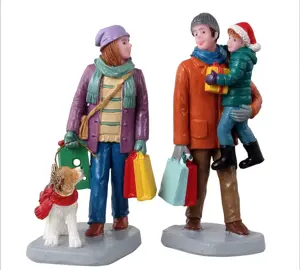 HOLIDAY SHOPPERS,  SET OF 2