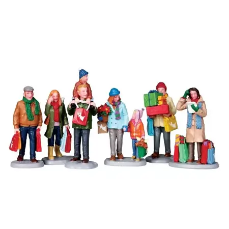 HOLIDAY SHOPPERS,  SET OF 6