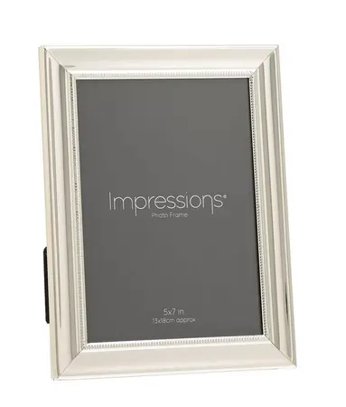 Impressions Silver Plated Single Beaded Frame 5" x 7" - image 1