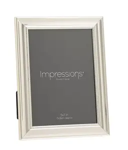 Impressions Silver Plated Single Beaded Frame 5" x 7" - image 1