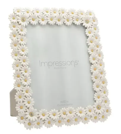 Impressions White Resin Daisy Photo Frame 8" x 10" - image 1