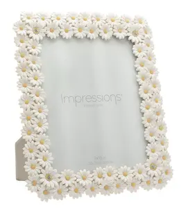 Impressions White Resin Daisy Photo Frame 8" x 10" - image 1