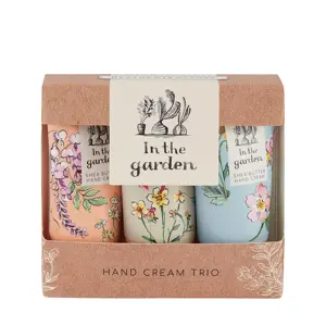 In The Garden Hand Creams Trio in Gift Box Travel Size with Shea Butter, 3 x 30ml