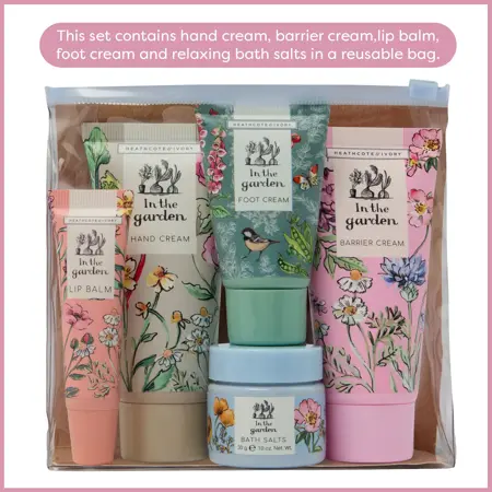 In The Garden Top To Toe Kit  (Hand Cream 50ml, Barrier Cream 50ml, Foot Cream 30ml, Bath Salts 30g, Lip Balm 10ml) - image 2