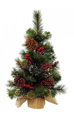 Ipswich Mini Tree Frosted Berries, Pinecones Indoor