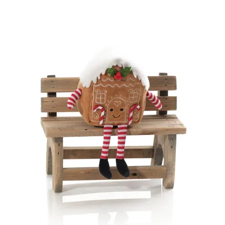 Jingle And Joy Gingerbread House Fabric Shelf Sitter