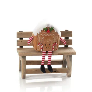 Jingle And Joy Gingerbread House Fabric Shelf Sitter