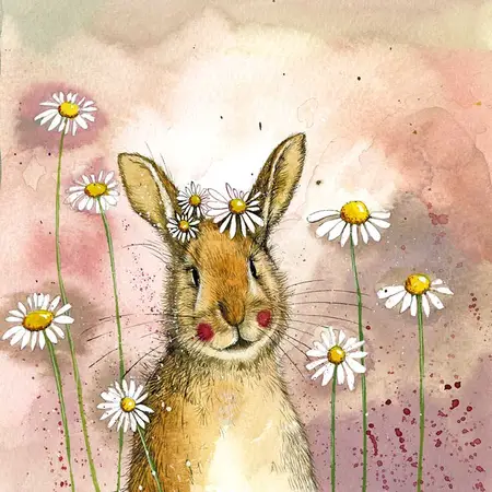 K42 RABBIT & DAISIES KEY RING - image 2