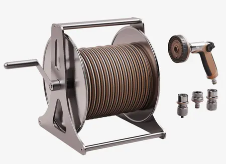 Kent & Stowe Metal Reel & Neverkink Hose Set 25m - Multi-Function - image 1