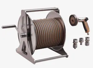 Kent & Stowe Metal Reel & Neverkink Hose Set 25m - Multi-Function - image 1