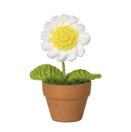 Knitted Daisy & Pot