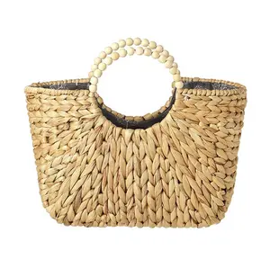 Large Basket With Beaded Handles