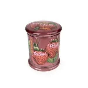 Large Glass Lidded Jar - Wild Strawberry & Rhubarb - image 2