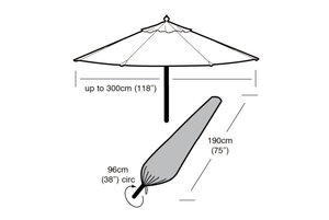 Large Parasol Cover – Waterproof Outdoor Umbrella Cover (Black)
