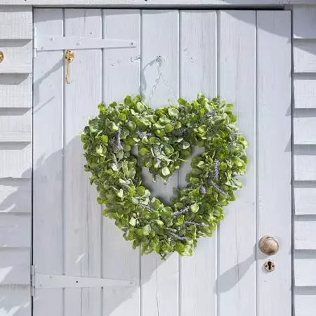 Lavender Artificial Heart Wreath 40cm - image 1