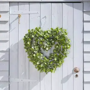 Lavender Artificial Heart Wreath 40cm - image 1