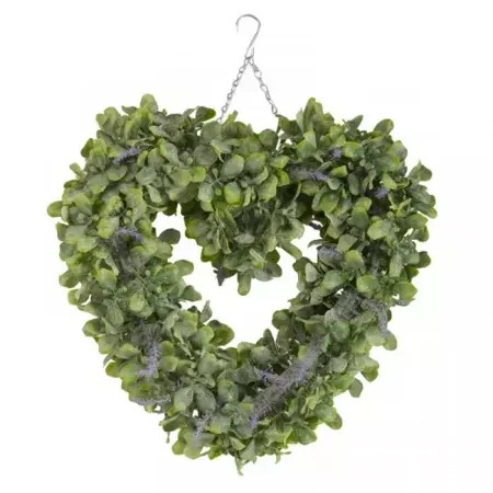Lavender Artificial Heart Wreath 40cm - image 2