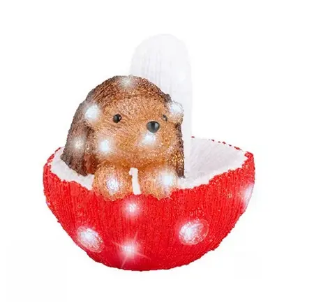LED animal acrylic hedgehog -fox-mouse-badger steady BO outdoor 4ass