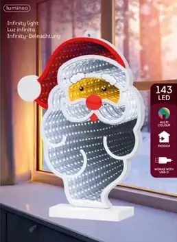 LED Infinity Lights Acrylic Santa Steady Indoor - image 2