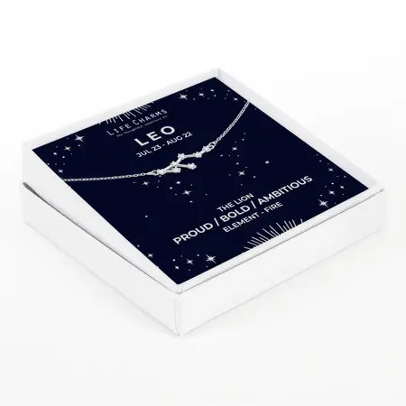 Leo Silver Zodiac Constellation Necklace - image 1