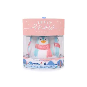Let it Snow Bath Fizzer (Penguin) Peppermint 3 x 100g Set - image 1