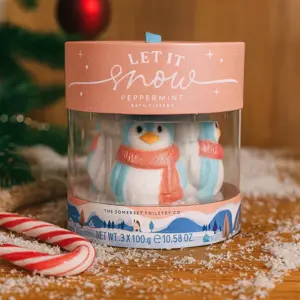 Let it Snow Bath Fizzer (Penguin) Peppermint 3 x 100g Set - image 3